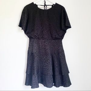 Harper Wren Black Leopard Amanda Mini Dress Size Medium